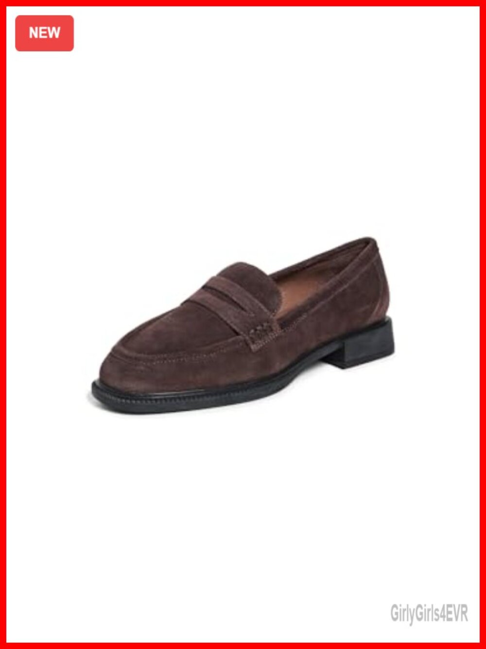 Leather Loafers with Memory Foam Insole and Chunky Block Heel